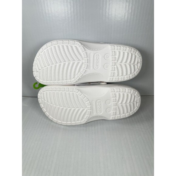 Size M10/W12 Crocs Baya Lined Clog Slip On White/Grey 205969-11H NEW - Picture 6 of 7